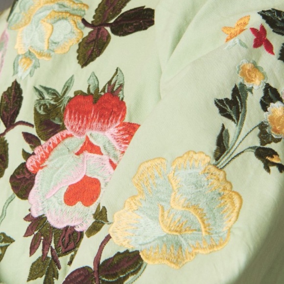 NWT Anthropologie Let Me Be Fully Floral Embroidered Long-Sleeve Mini Dress M - Picture 3 of 17